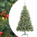 vidaXL Mű karácsonyfa LED -es lámpákkal Zöld 240 cm PVC és fém