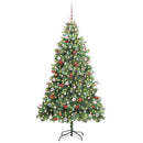 vidaXL Mű karácsonyfa LED -es lámpákkal Zöld 240 cm PVC és fém