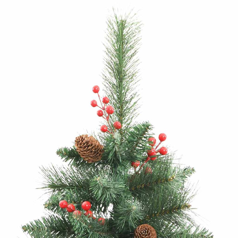 vidaXL Mű karácsonyfa LED -es lámpákkal Zöld 240 cm PVC és fém