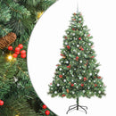vidaXL Mű karácsonyfa LED -es lámpákkal Zöld 240 cm PVC és fém