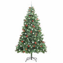 vidaXL Mű karácsonyfa LED -es lámpákkal Zöld 240 cm PVC és fém