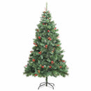 vidaXL Mű karácsonyfa LED -es lámpákkal Zöld 240 cm PVC és fém