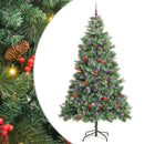 vidaXL Mű karácsonyfa LED -es lámpákkal Zöld 240 cm PVC és fém
