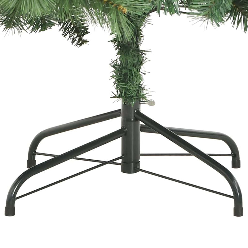 vidaXL Mű karácsonyfa LED -es lámpákkal Zöld 240 cm PVC és fém