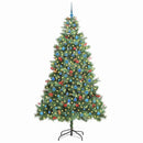 vidaXL Mű karácsonyfa LED -es lámpákkal Zöld 240 cm PVC és fém
