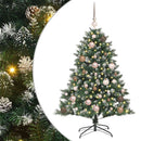 vidaXL Mű karácsonyfa 150 LED-del Zöld 120 cm PVC és Műanyag és Acél