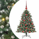vidaXL Mű karácsonyfa 150 LED-del Zöld 120 cm PVC és Műanyag és Acél