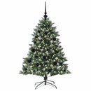 vidaXL Mű karácsonyfa 150 LED-del Zöld 120 cm PVC és Műanyag és Acél