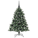 vidaXL Mű karácsonyfa 150 LED-del Zöld 120 cm PVC és Műanyag és Acél
