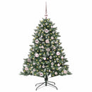 vidaXL Mű karácsonyfa 150 LED-del Zöld 120 cm PVC és Műanyag és Acél