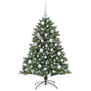 vidaXL Mű karácsonyfa 150 LED-del Zöld 120 cm PVC és Műanyag és Acél