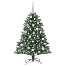 vidaXL Mű karácsonyfa 150 LED-del Zöld 120 cm PVC és Műanyag és Acél