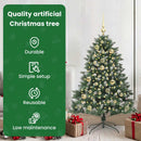 vidaXL Mű karácsonyfa 150 LED-del Zöld 120 cm PVC és Műanyag és Acél