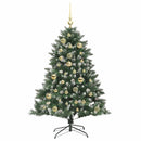 vidaXL Mű karácsonyfa 150 LED-del Zöld 120 cm PVC és Műanyag és Acél