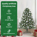 vidaXL Mű karácsonyfa 150 LED-del Zöld 120 cm PVC és Műanyag és Acél