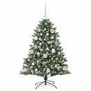 vidaXL Mű karácsonyfa 150 LED-del Zöld 120 cm PVC és Műanyag és Acél