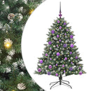 vidaXL Mű karácsonyfa 150 LED-del Zöld 120 cm PVC és Műanyag és Acél