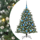 vidaXL Mű karácsonyfa 150 LED-del Zöld 120 cm PVC és Műanyag és Acél