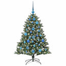 vidaXL Mű karácsonyfa 150 LED-del Zöld 120 cm PVC és Műanyag és Acél