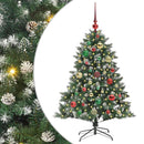 vidaXL Mű karácsonyfa 150 LED-del Zöld 120 cm PVC és Műanyag és Acél