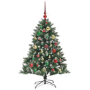 vidaXL Mű karácsonyfa 150 LED-del Zöld 120 cm PVC és Műanyag és Acél