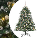vidaXL Mű karácsonyfa 150 LED-del Zöld 150 cm PVC és Műanyag és Acél