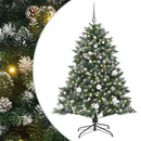vidaXL Mű karácsonyfa 150 LED-del Zöld 150 cm PVC és Műanyag és Acél