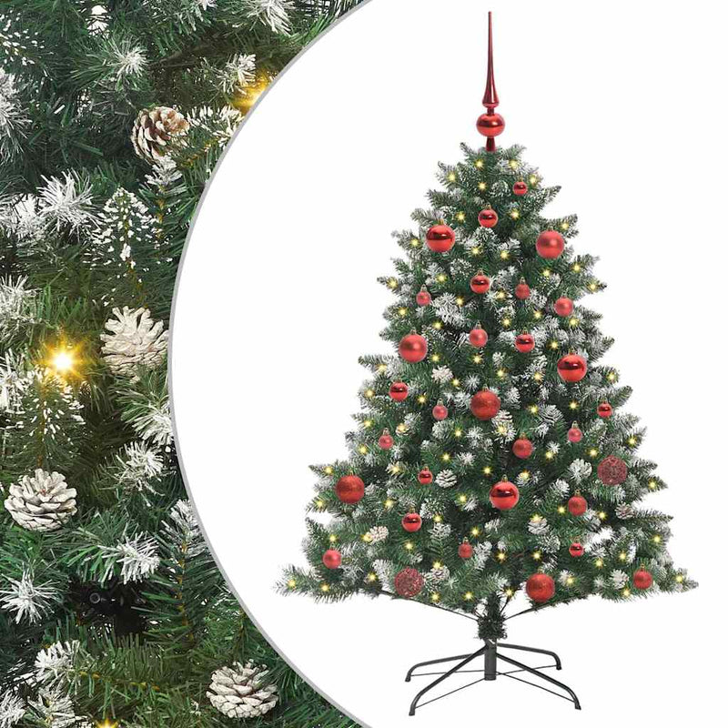 vidaXL Mű karácsonyfa Zöld 105 x 105 x 150 cm PVC és Műanyag és Acél