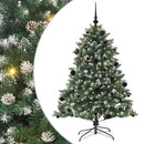 vidaXL Mű karácsonyfa 150 LED-del Zöld 150 cm PVC és Műanyag és Acél