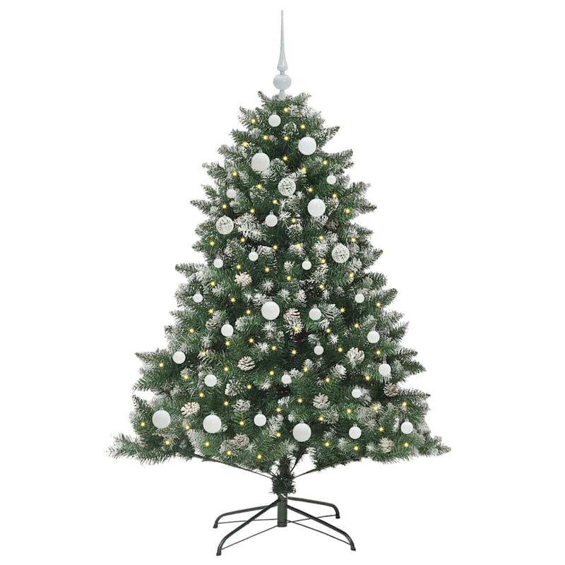 vidaXL Mű karácsonyfa Zöld 105 x 105 x 150 cm PVC és Műanyag és Acél