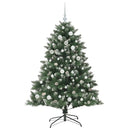 vidaXL Mű karácsonyfa 150 LED-del Zöld 150 cm PVC és Műanyag és Acél