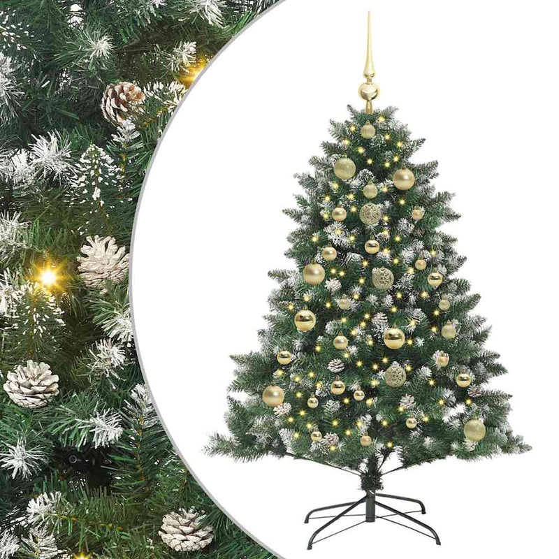 vidaXL Mű karácsonyfa Zöld 105 x 105 x 150 cm PVC és Műanyag és Acél