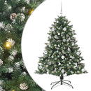 vidaXL Mű karácsonyfa 150 LED-del Zöld 150 cm PVC és Műanyag és Acél