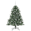 vidaXL Mű karácsonyfa 150 LED-del Zöld 150 cm PVC és Műanyag és Acél