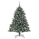 vidaXL Mű karácsonyfa 150 LED-del Zöld 150 cm PVC és Műanyag és Acél