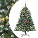 vidaXL Mű karácsonyfa 150 LED-del Zöld 150 cm PVC és Műanyag és Acél