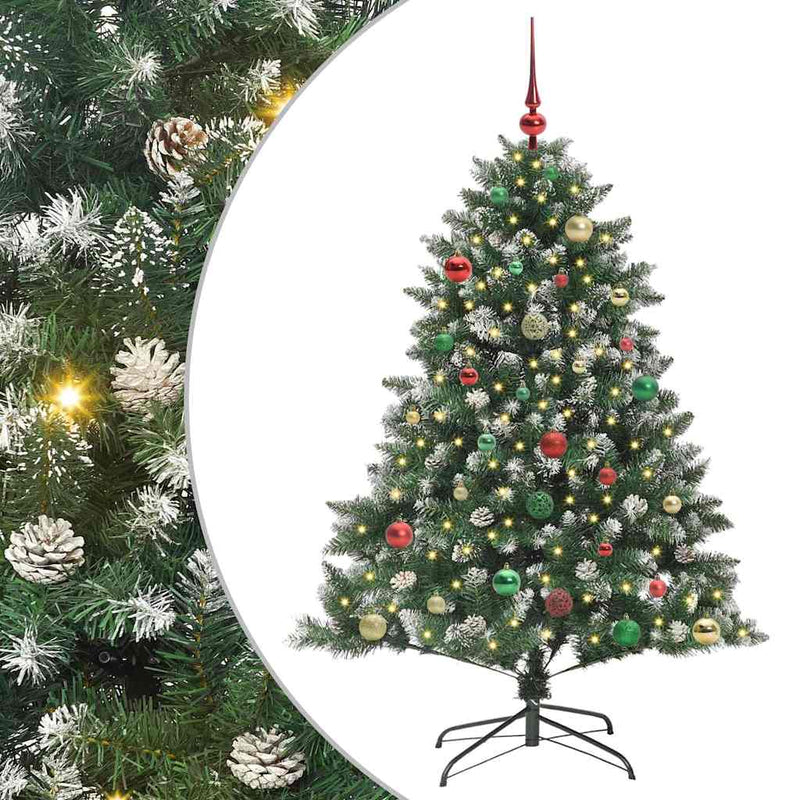 vidaXL Mű karácsonyfa Zöld 105 x 105 x 150 cm PVC és Műanyag és Acél