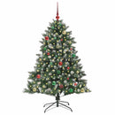 vidaXL Mű karácsonyfa 150 LED-del Zöld 150 cm PVC és Műanyag és Acél