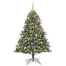 vidaXL Mű karácsonyfa 300 LED-del Zöld 180 cm PVC és Műanyag és Acél