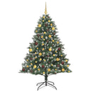 vidaXL Mű karácsonyfa 300 LED-del Zöld 180 cm PVC és Műanyag és Acél