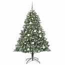 vidaXL Mű karácsonyfa Zöld 126 x 126 x 180 cm PVC és Műanyag és Acél