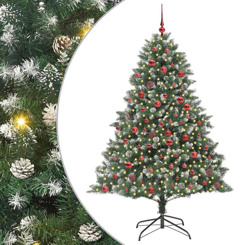 vidaXL Mű karácsonyfa Zöld 126 x 126 x 180 cm PVC és Műanyag és Acél