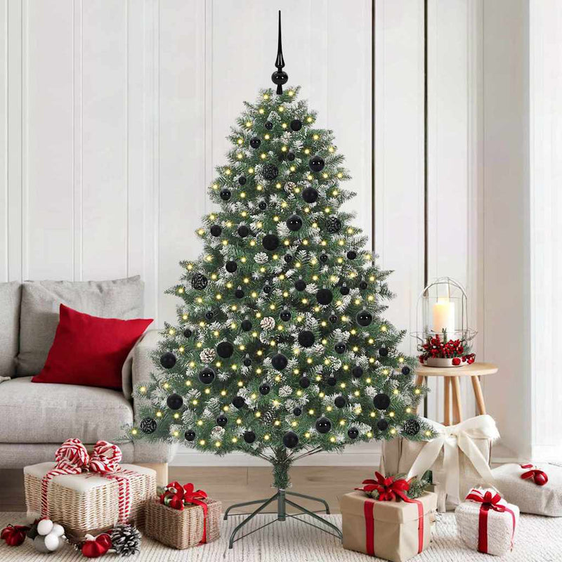 vidaXL Mű karácsonyfa Zöld 126 x 126 x 180 cm PVC és Műanyag és Acél