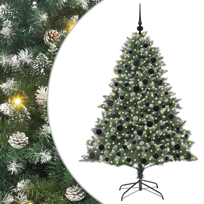 vidaXL Mű karácsonyfa Zöld 126 x 126 x 180 cm PVC és Műanyag és Acél