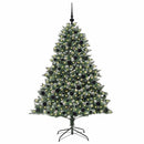 vidaXL Mű karácsonyfa 300 LED-del Zöld 180 cm PVC és Műanyag és Acél