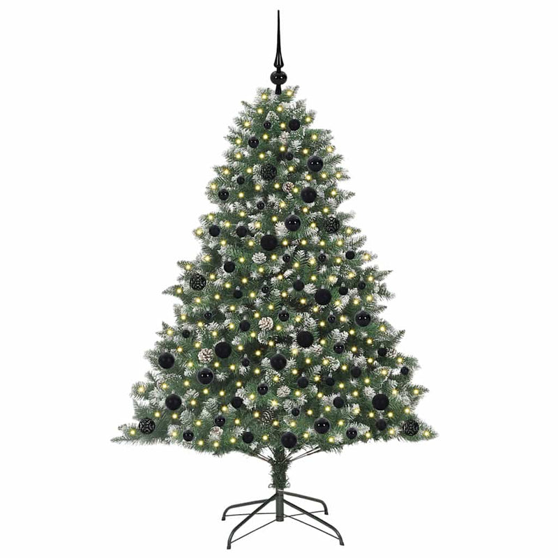 vidaXL Mű karácsonyfa Zöld 126 x 126 x 180 cm PVC és Műanyag és Acél