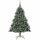 vidaXL Mű karácsonyfa 300 LED-del Zöld 180 cm PVC és Műanyag és Acél