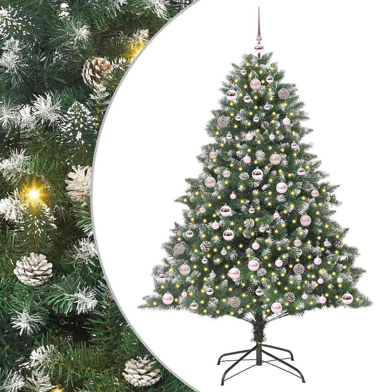 vidaXL Mű karácsonyfa Zöld 126 x 126 x 180 cm PVC és Műanyag és Acél