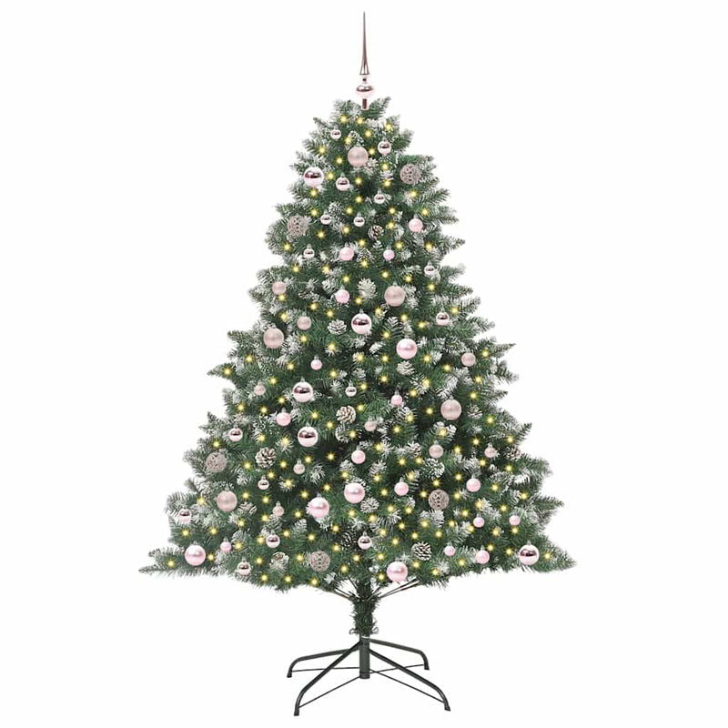 vidaXL Mű karácsonyfa Zöld 126 x 126 x 180 cm PVC és Műanyag és Acél