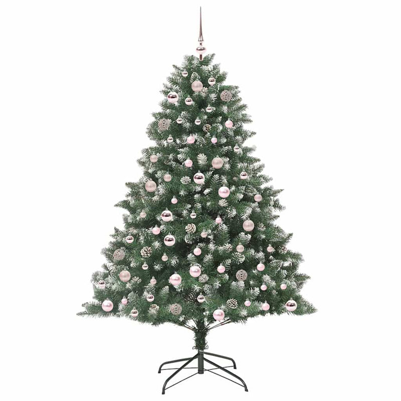 vidaXL Mű karácsonyfa Zöld 126 x 126 x 180 cm PVC és Műanyag és Acél